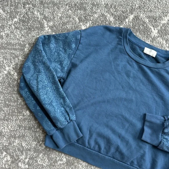 Anthropologie T.La cropped style blue sweatshirt - Picture 6 of 9